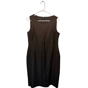 Talbots Petites Brown Irish Linen‎ Sleeveless Sheath Dress Women's 8P
